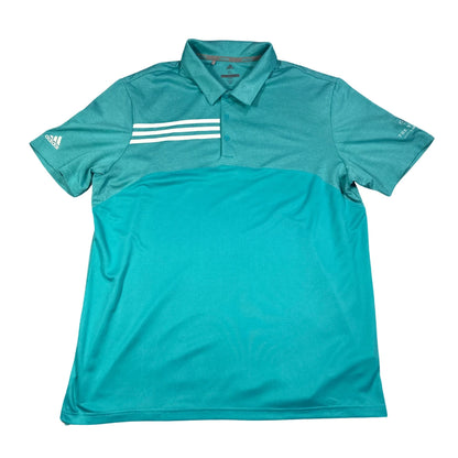 Adidas teal blue golf polo
