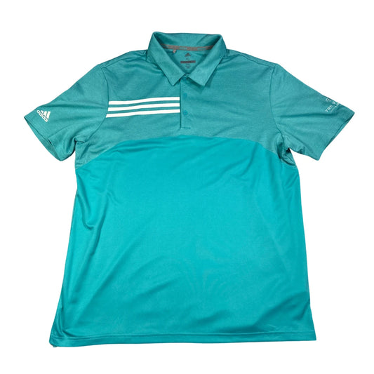 Adidas teal blue golf polo
