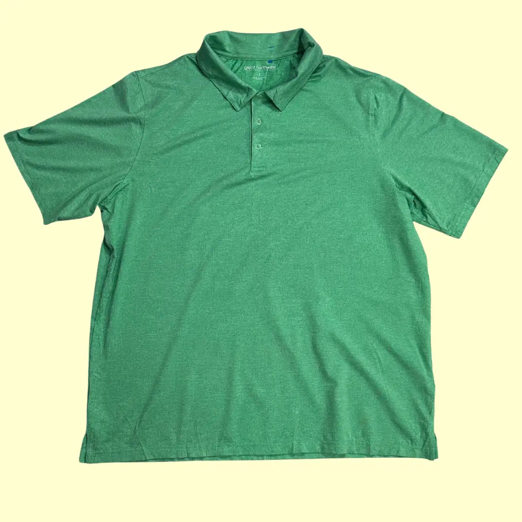 Great Northwest Clothing Company Polo Shirt in green heather.