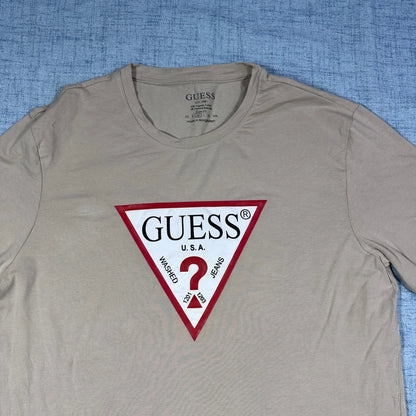 Guess® Beige Graphic T Shirt-M