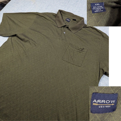 Arrow® Olive Polo Shirt Pocket-2XL
