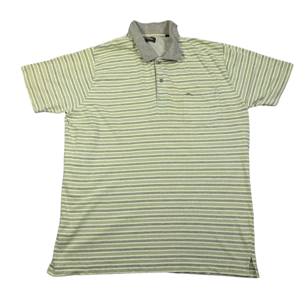 Fritzberg® Green Striped Polo Shirt-L