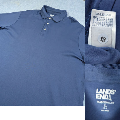Lands' End® Blue Polo Shirt Traditional-XL