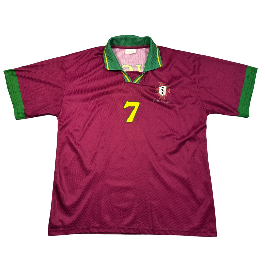 Portugal Figo 7 Retro Football Jersey-L