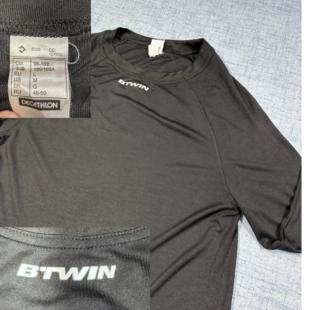BTWIN Black Long Sleeve Base Layer-M