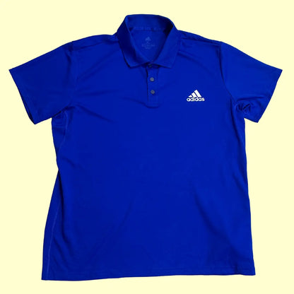 Adidas Climalite polo in bright royal blue.