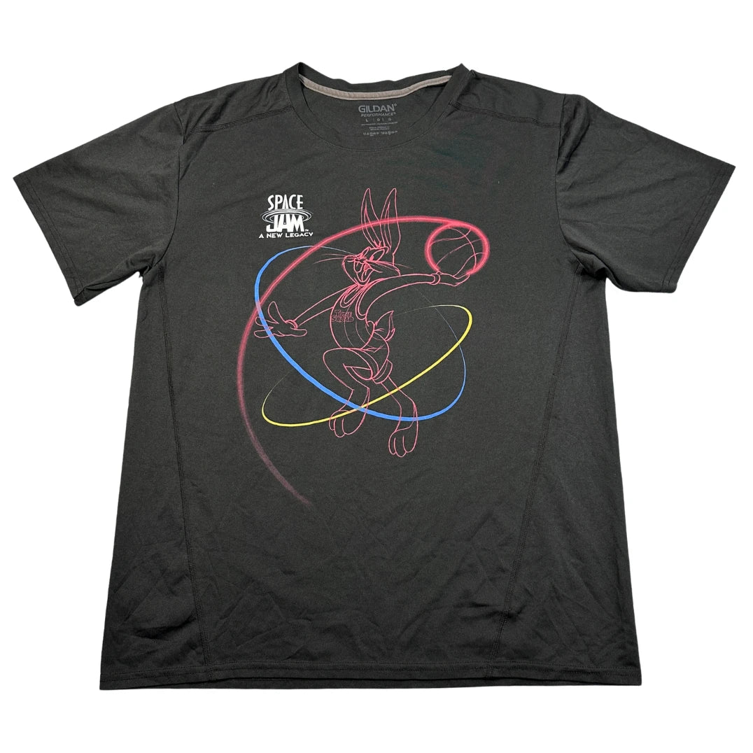 Thrift-and-treasures Black Men's Graphic Shirt-L Gildan
