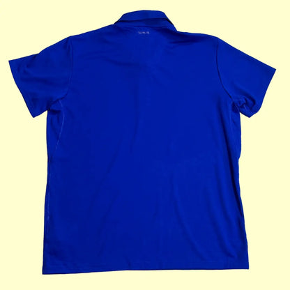 Adidas Climalite polo in bright royal blue.