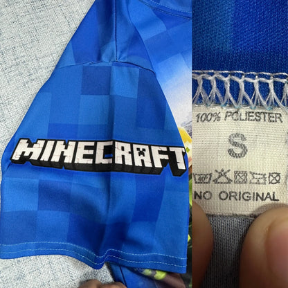 Unbranded Blue Minecraft Graphic T Shirt-S
