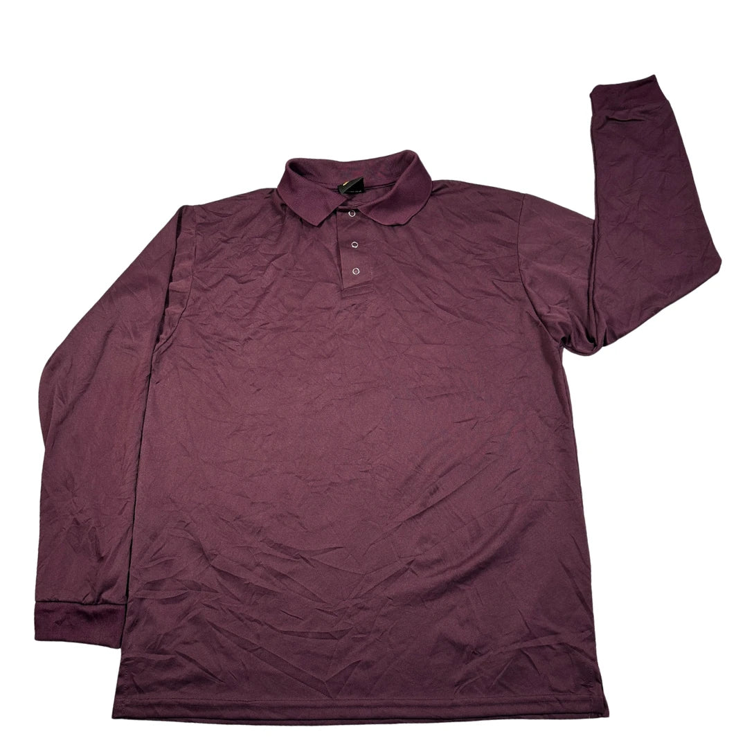 iD Workwear® Maroon Polo Longsleeve-XL