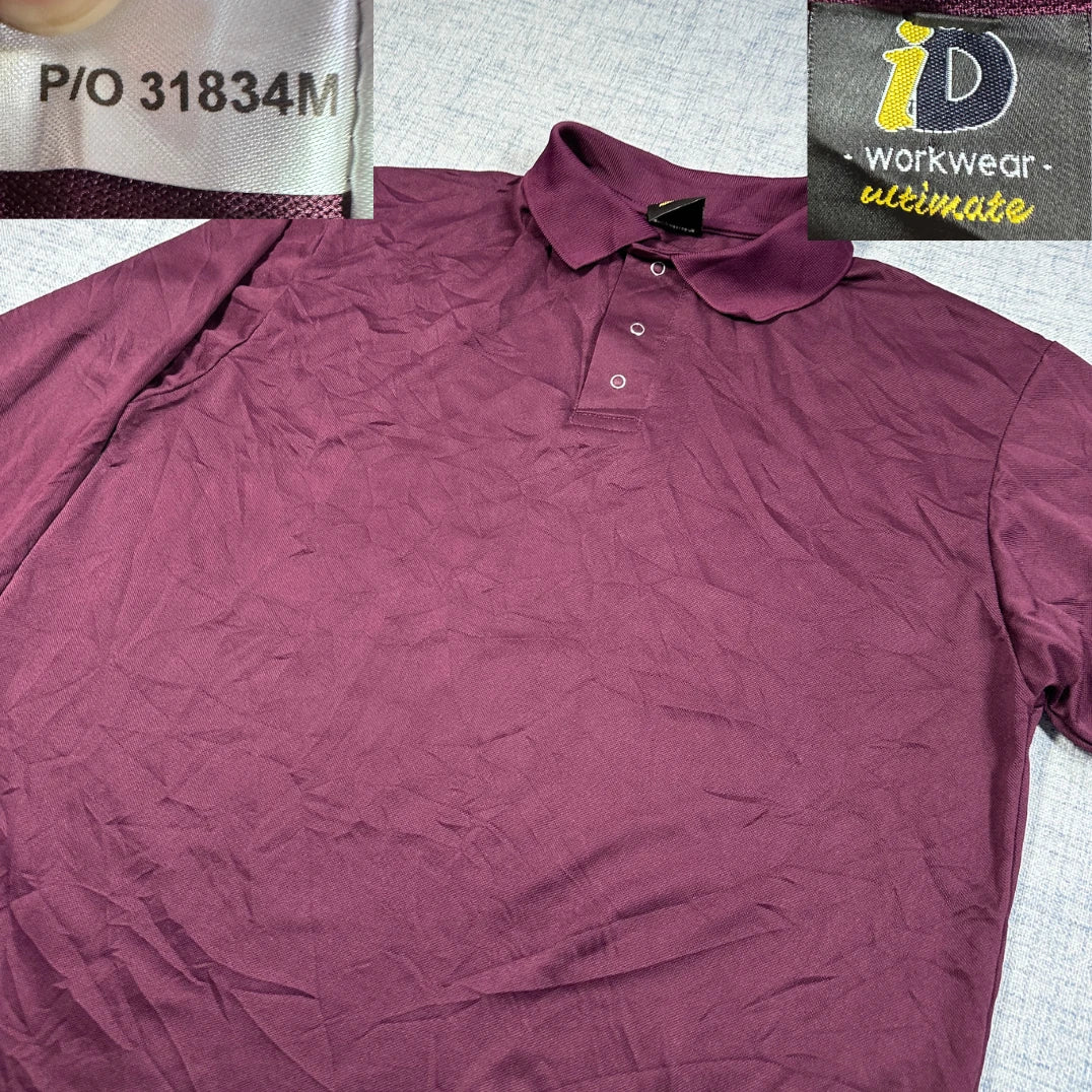 iD Workwear® Maroon Polo Longsleeve-XL