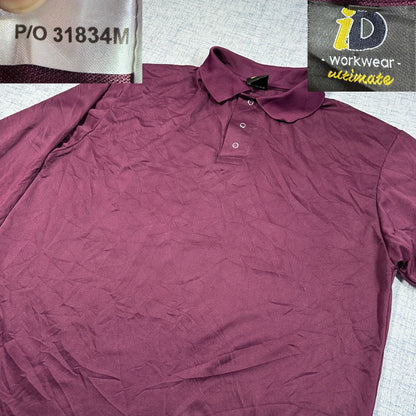 iD Workwear® Maroon Polo Longsleeve-XL