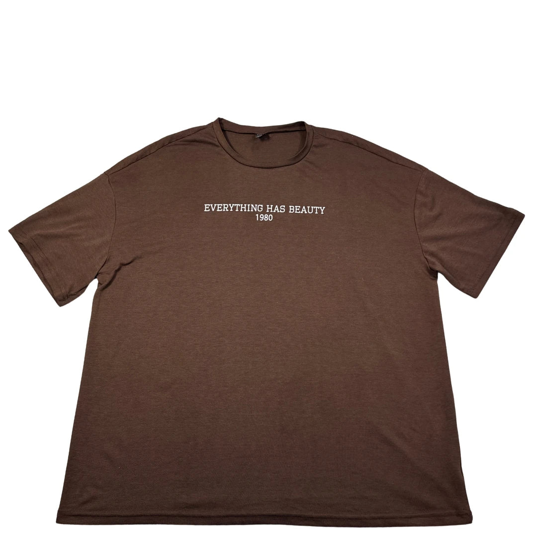 SHEIN® Brown Graphic T Shirt-L