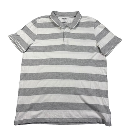 Identic® Grey White Polo Shirt Striped