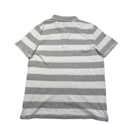 Identic® Grey White Polo Shirt Striped