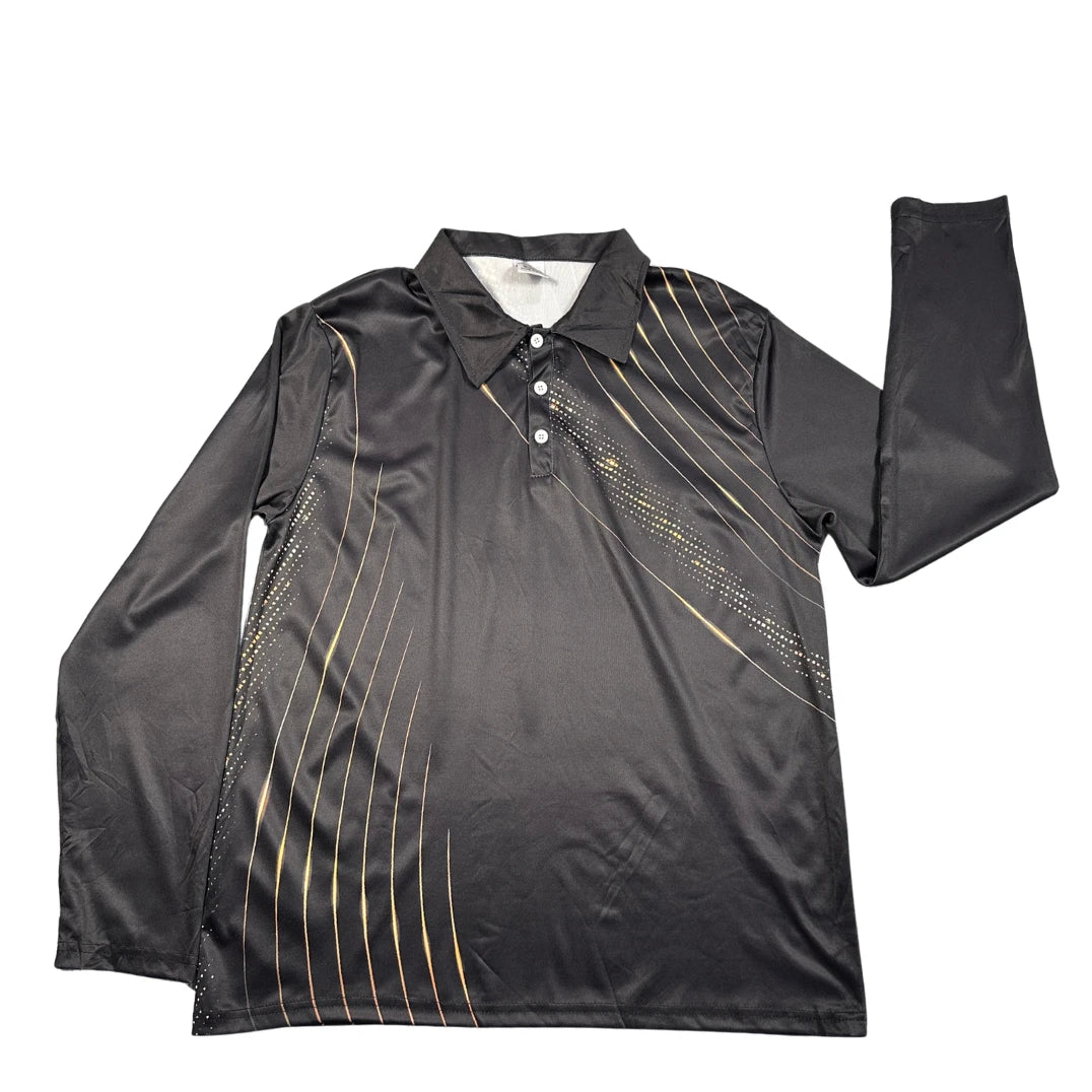 Unbranded Black Polo Shirt Graphic-M