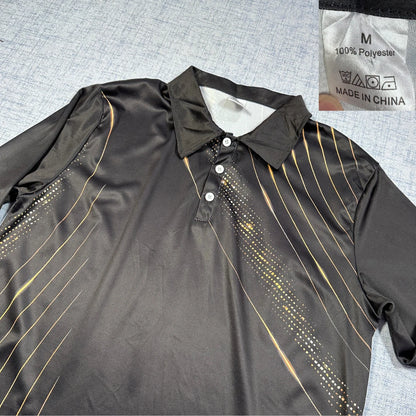 Unbranded Black Polo Shirt Graphic-M