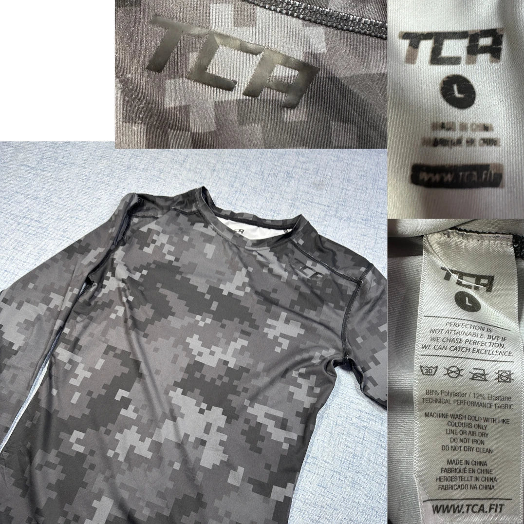 Tca®Grey Compression Top Camo-L