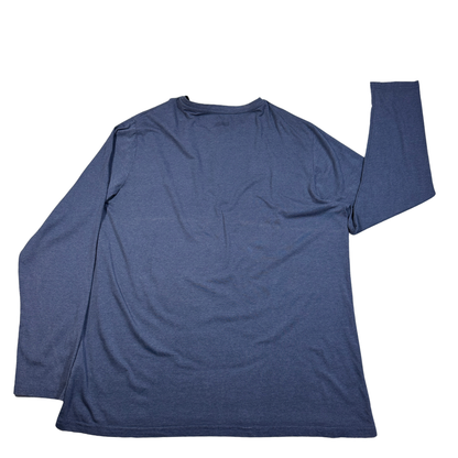 DUNNES STORES® Blue Long Sleeve Henley-XL