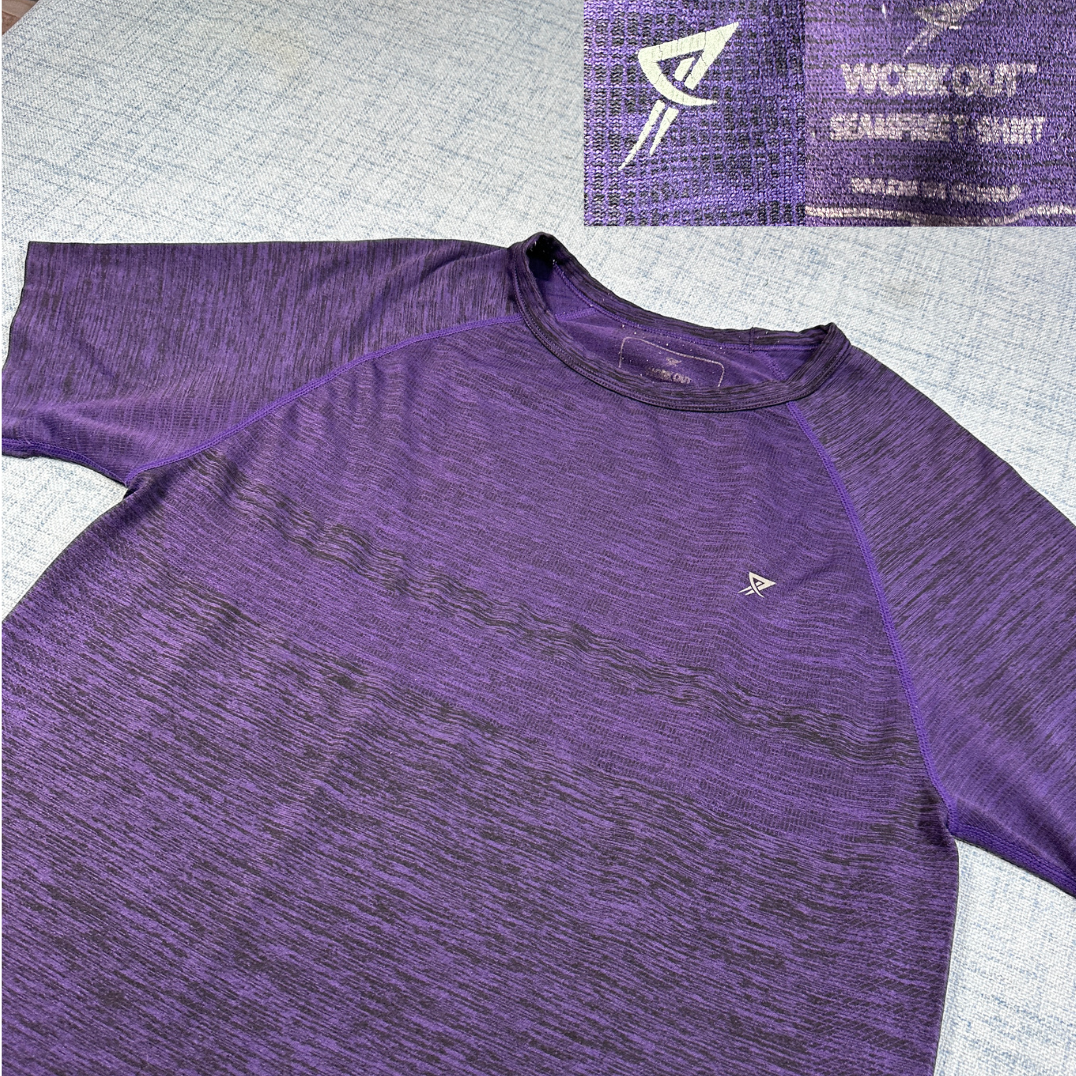 Work Out® Purple Athletic T Shirt-M