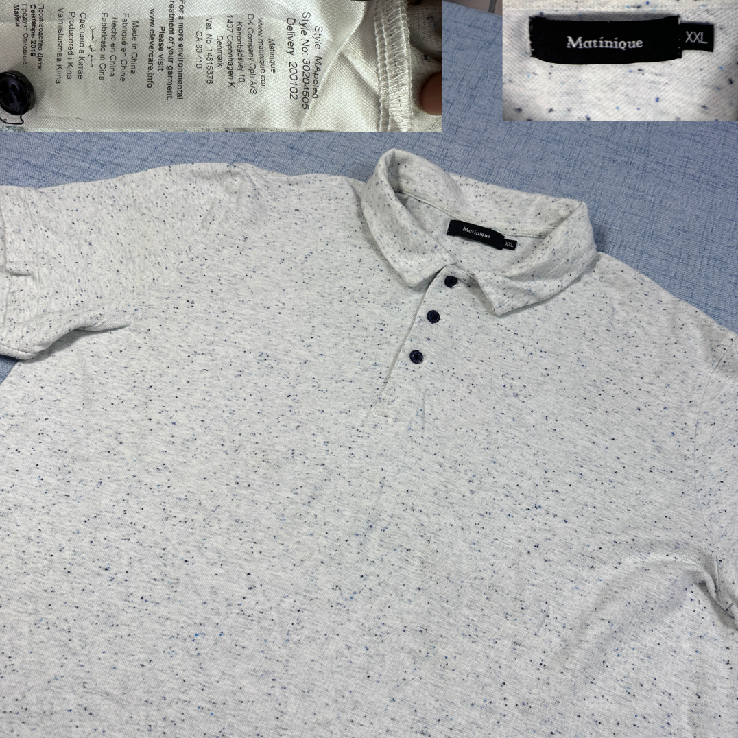 Matinique® White Polo Shirt Speckled-2XL