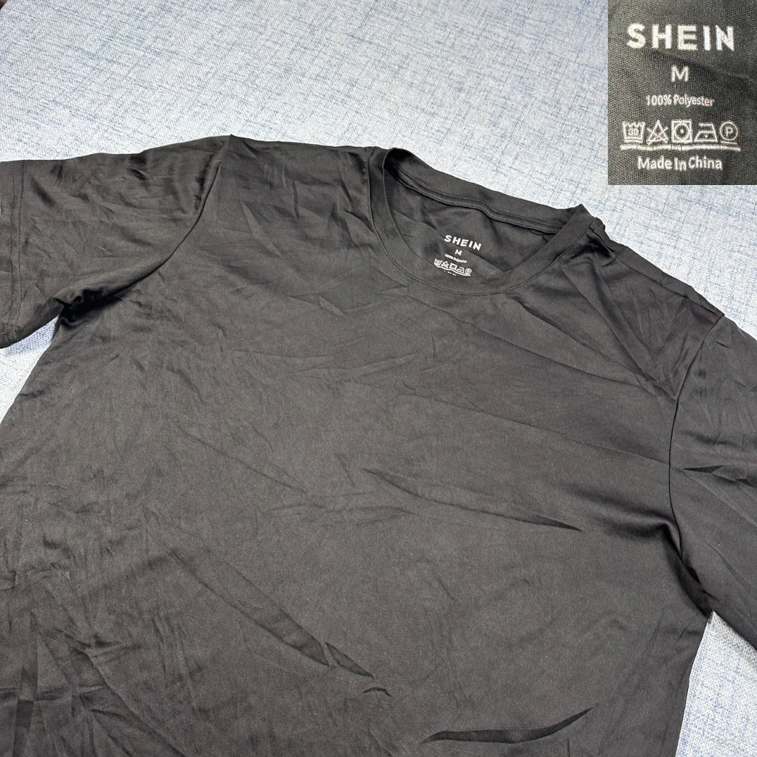 SHEIN® Black Sports T Shirt Basic-M