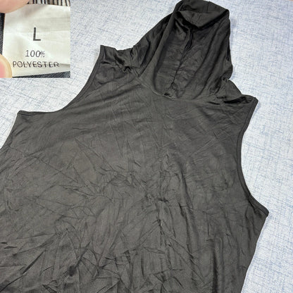 Unbranded Black Sleeveless Hooded Tank-L
