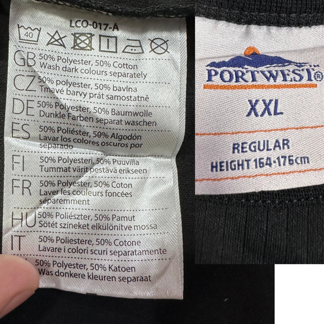 Portwest Black Thermal Long Sleeve Top-XXL