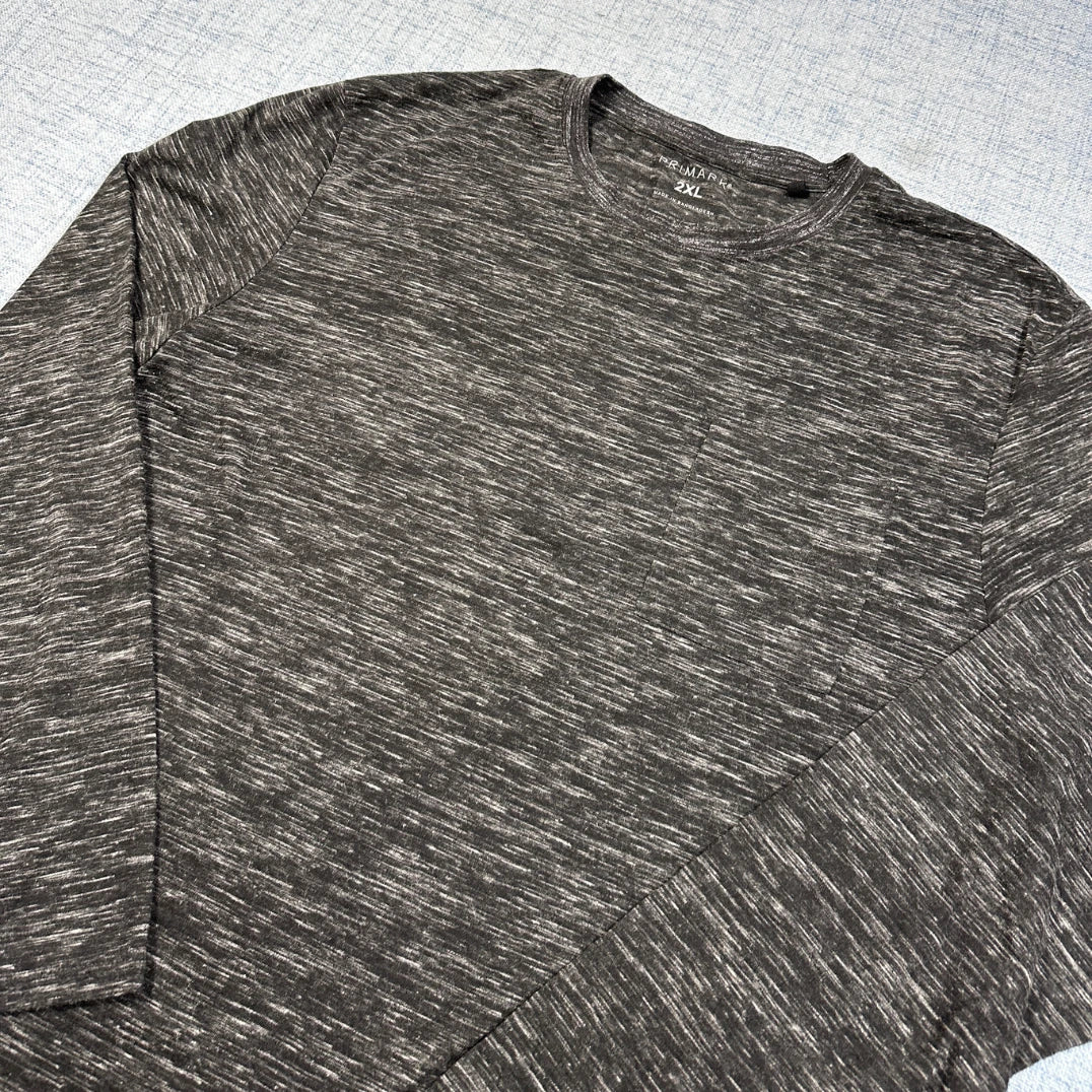Primark Grey Pocket Long Sleeve Tee-2XL