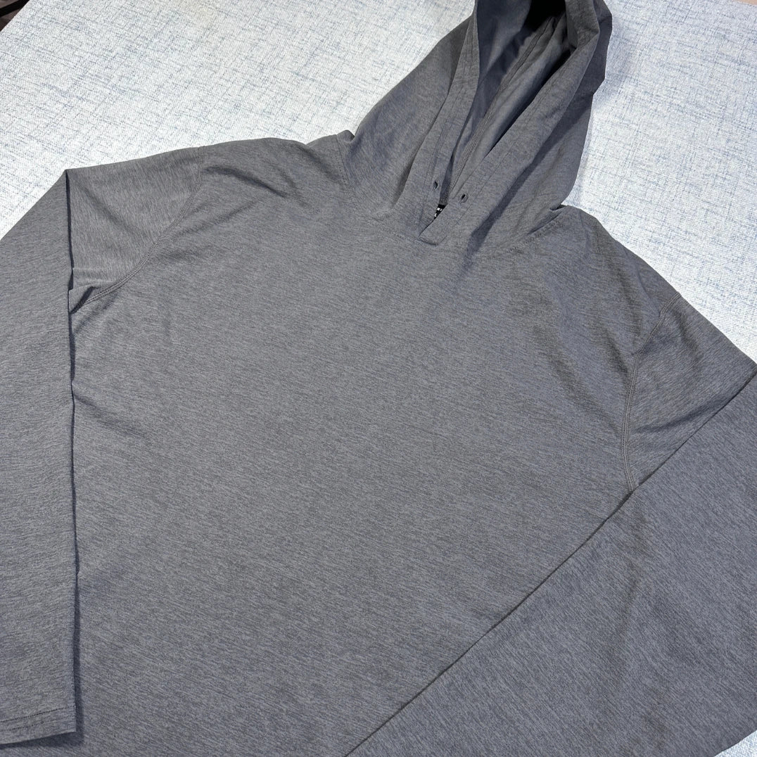 Shein Grey Hooded Long Sleeve Top-XL
