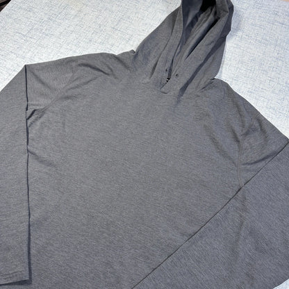 Shein Grey Hooded Long Sleeve Top-XL