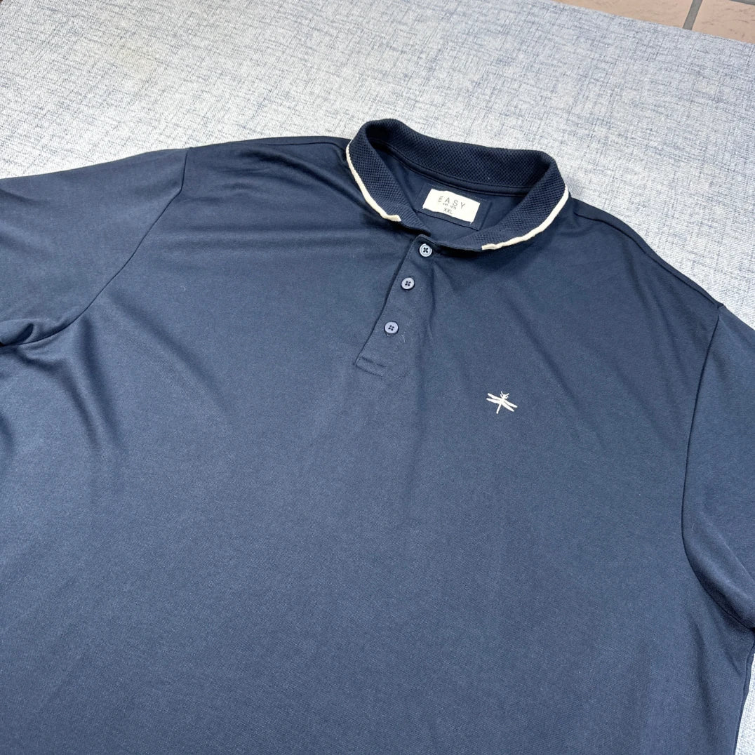 Easy Navy Tipped Collar Polo-2XL