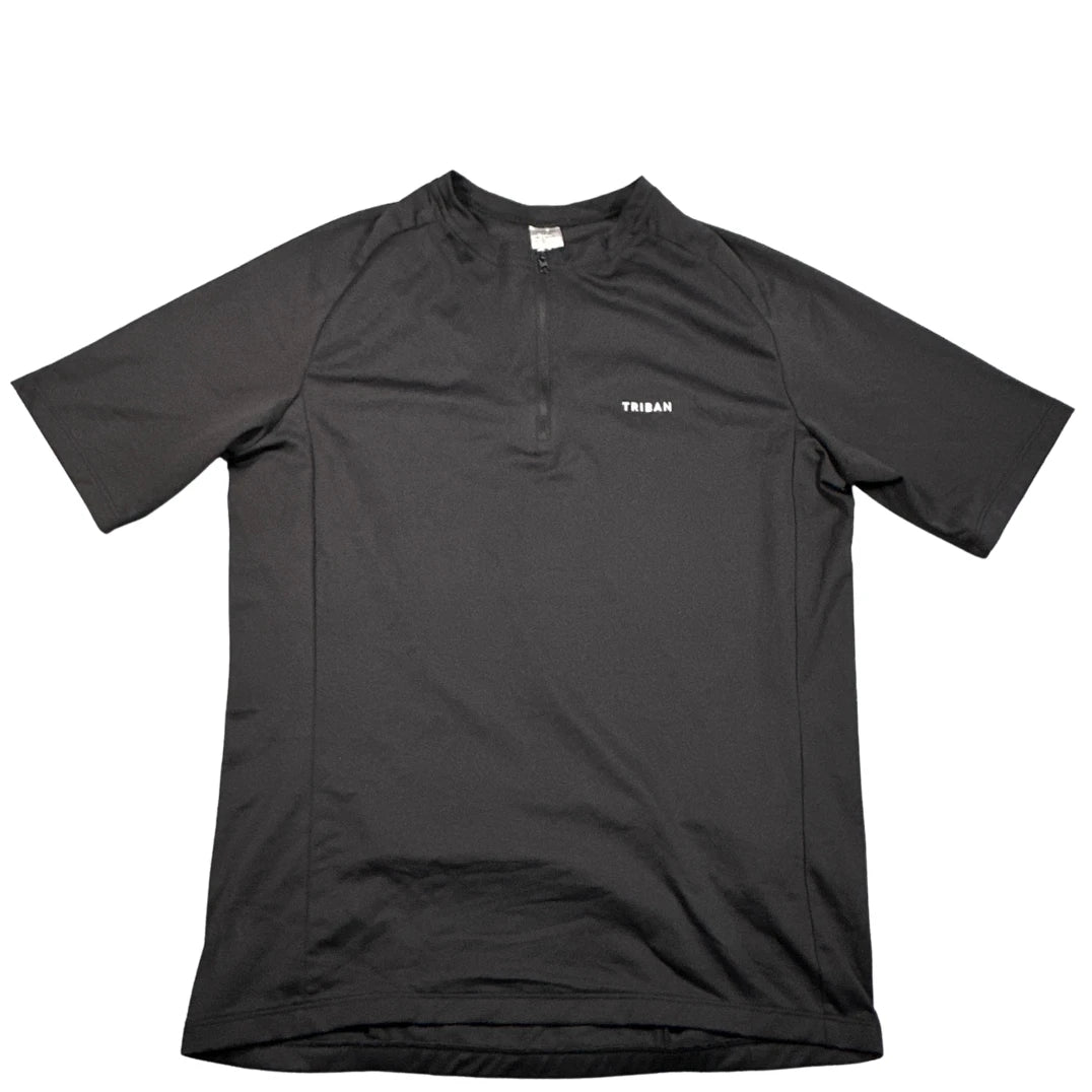 Triban Black Quarter Zip Cycling Jersey-L