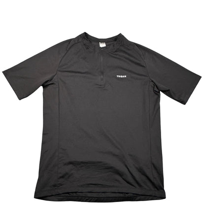 Triban Black Quarter Zip Cycling Jersey-L