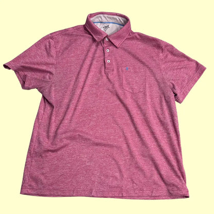 Izod Saltwater Polo Shirt in a heathered pink color.