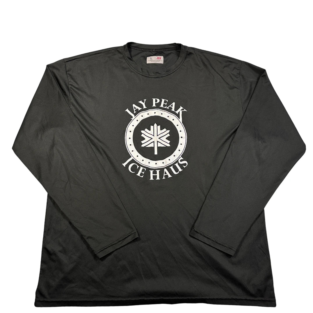 A4 Black Jay Peak Ice Haus Long Sleeve Jersey-L