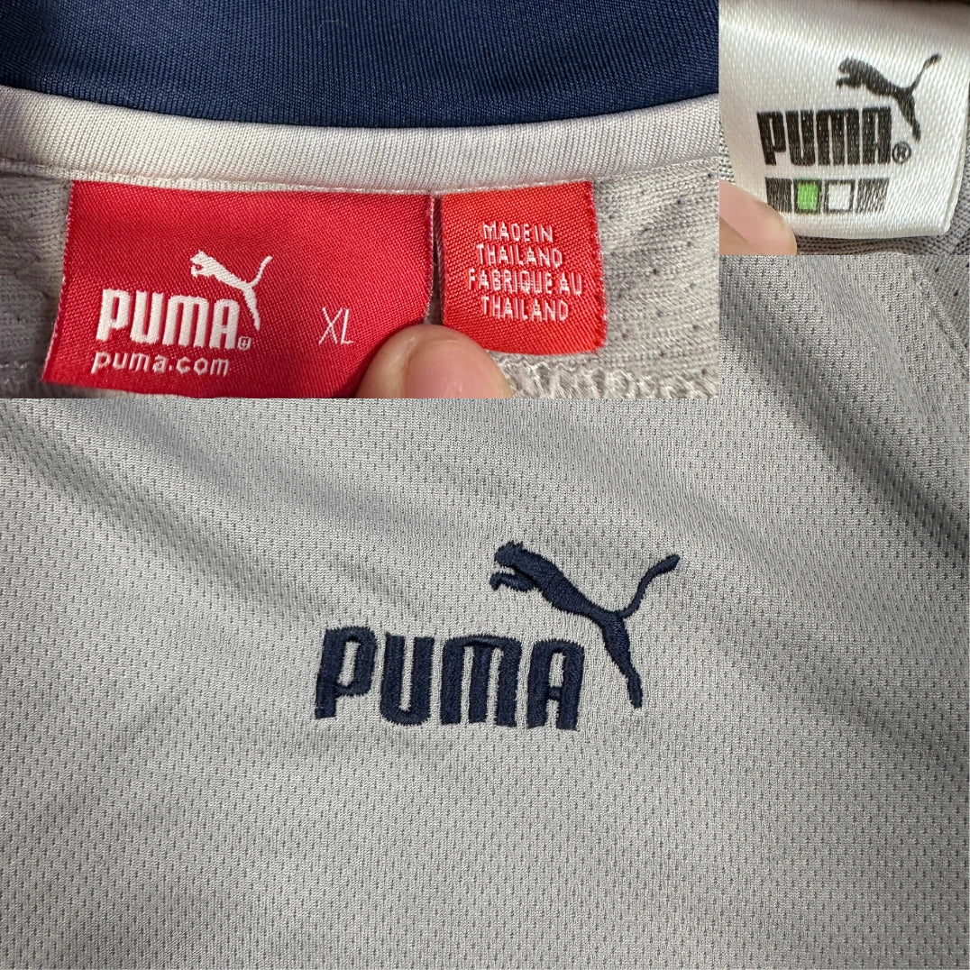 Puma® White Sports T Shirt Contrast
