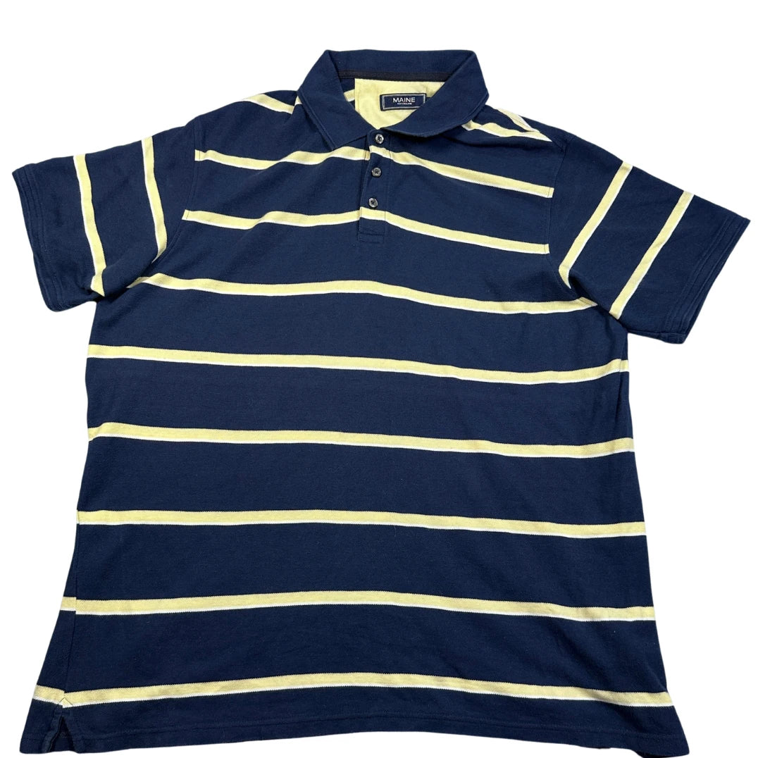 Maine® Navy Polo Shirt Striped-L