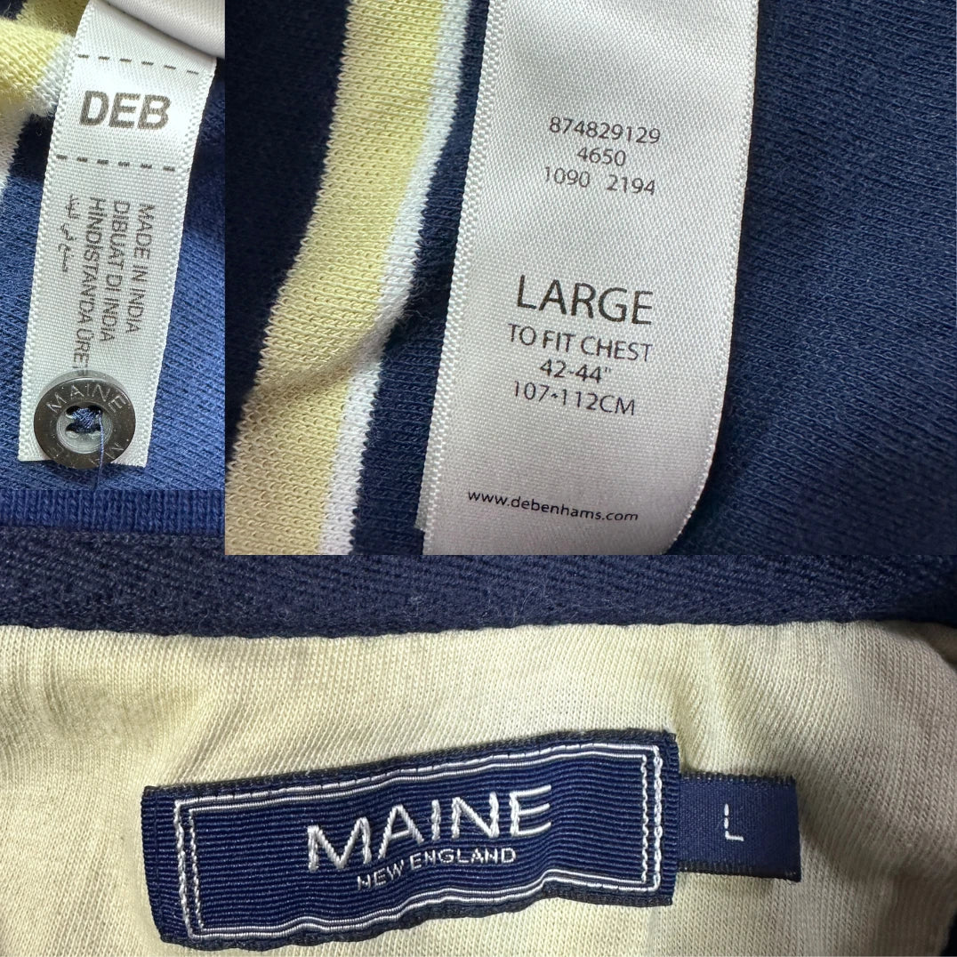 Maine® Navy Polo Shirt Striped-L