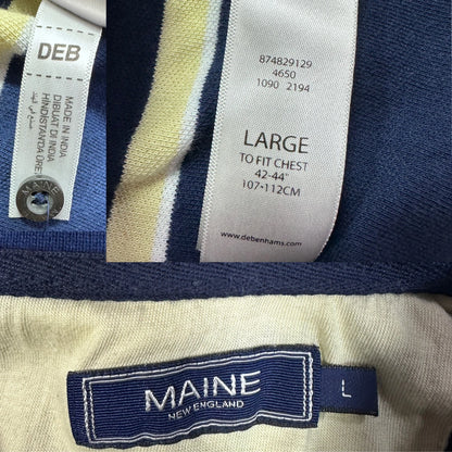 Maine® Navy Polo Shirt Striped-L