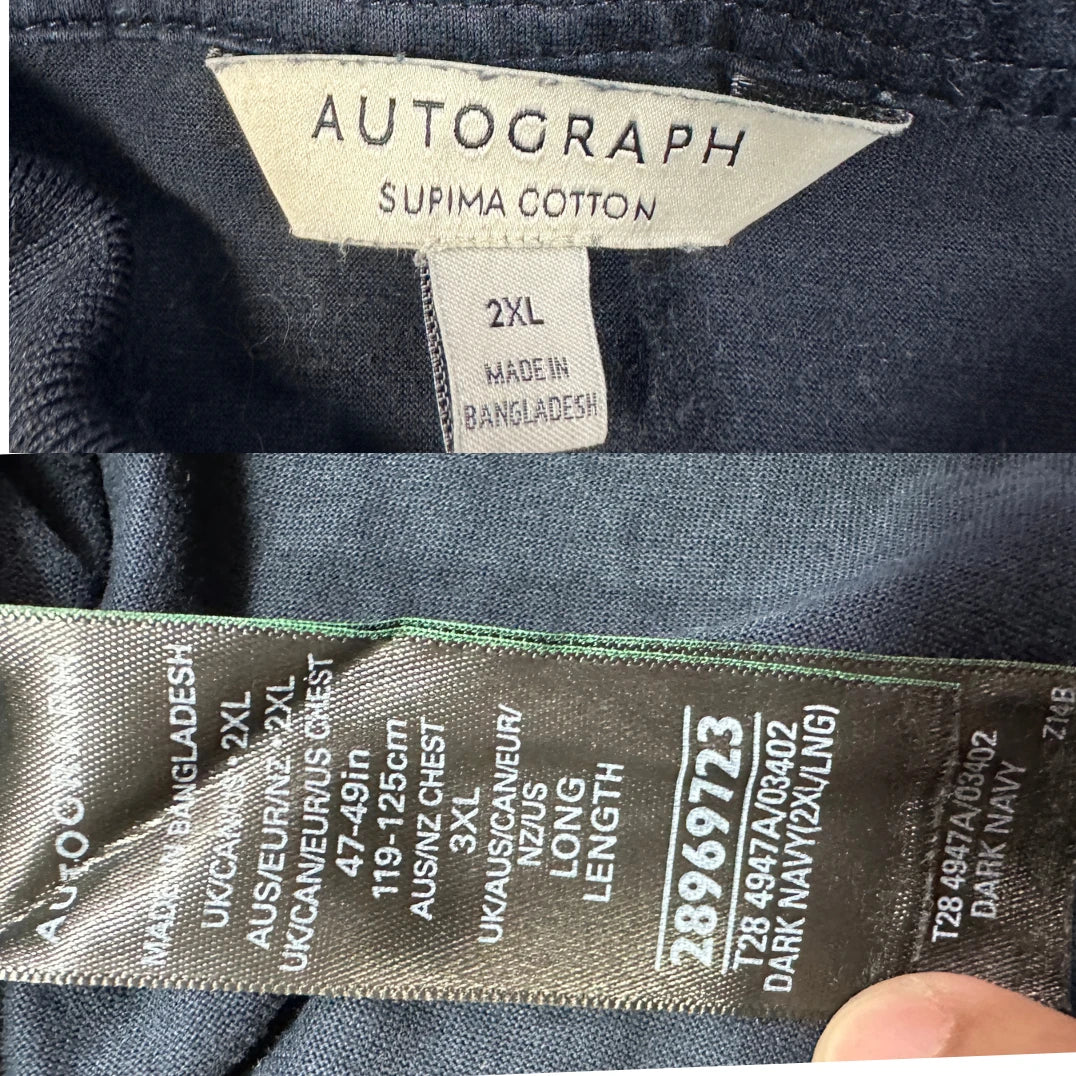 Autograph® Navy Polo Shirt Supima Cotton-2XL