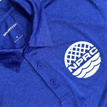Sport-Tek Performance Polo Shirt in royal blue with NPRC logo.