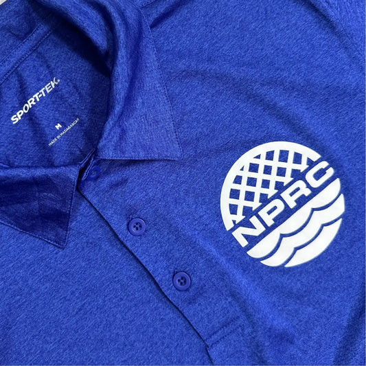Sport-Tek Performance Polo Shirt in royal blue with NPRC logo.