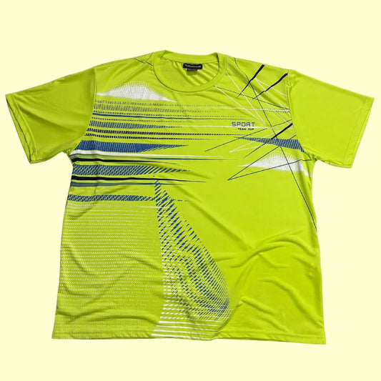 Atlas for Men Sport Team Cup T-shirt in neon yellow with bold geometric print