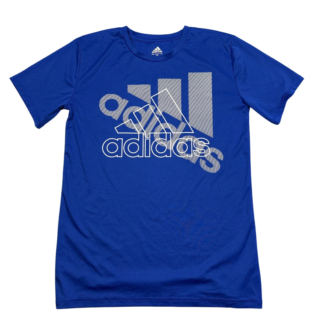 Adidas® Blue Graphic T Shirt-YL