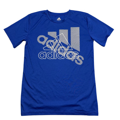 Adidas® Blue Graphic T Shirt-YL