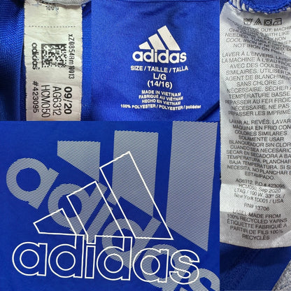 Adidas® Blue Graphic T Shirt-YL