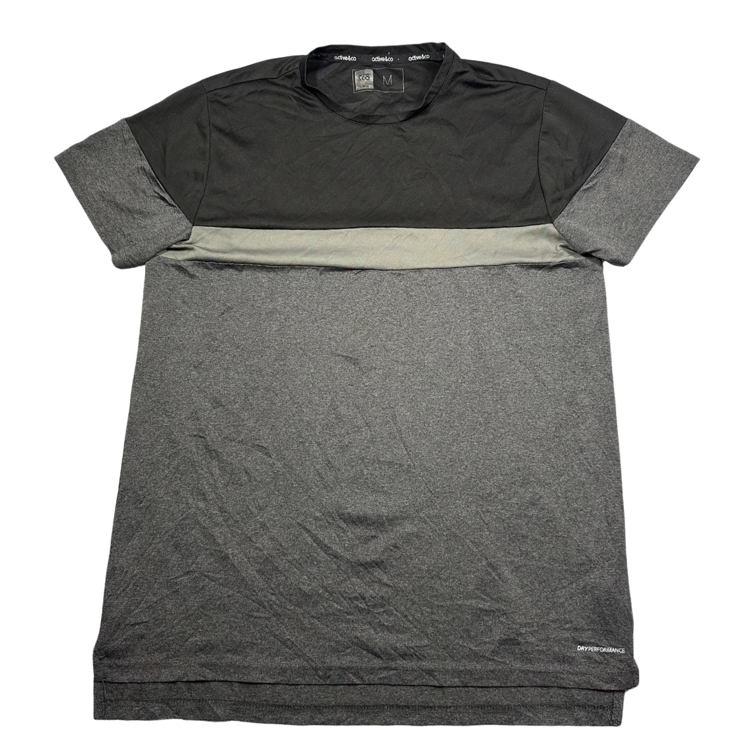 Active Co® Black Gray Performance T Shirt-M