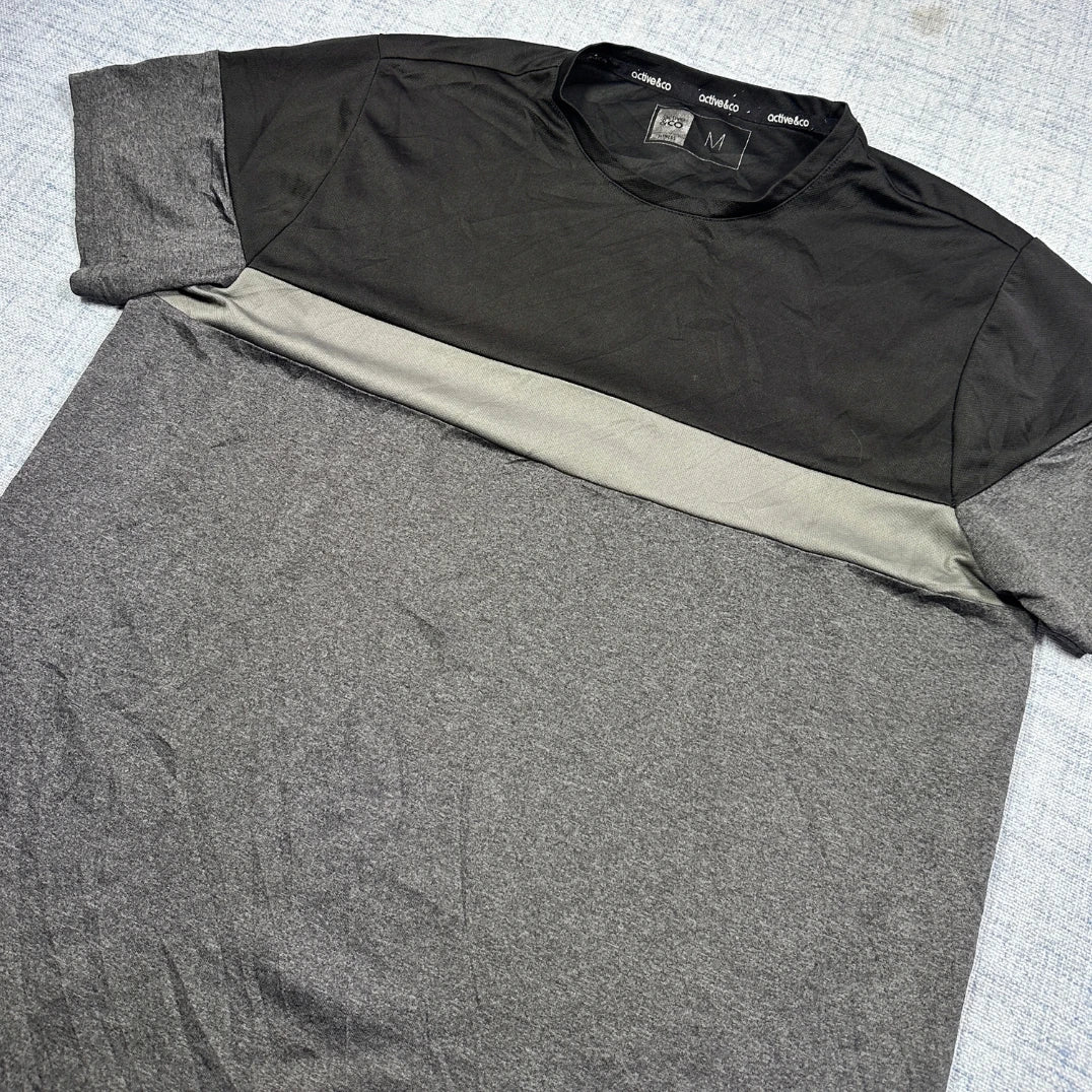 Active Co® Black Gray Performance T Shirt-M
