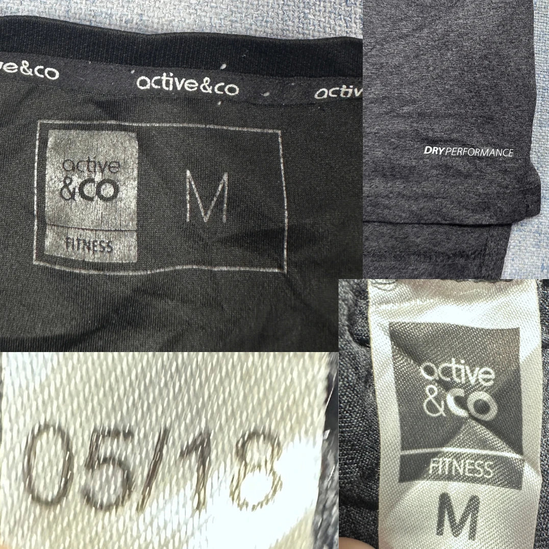 Active Co® Black Gray Performance T Shirt-M